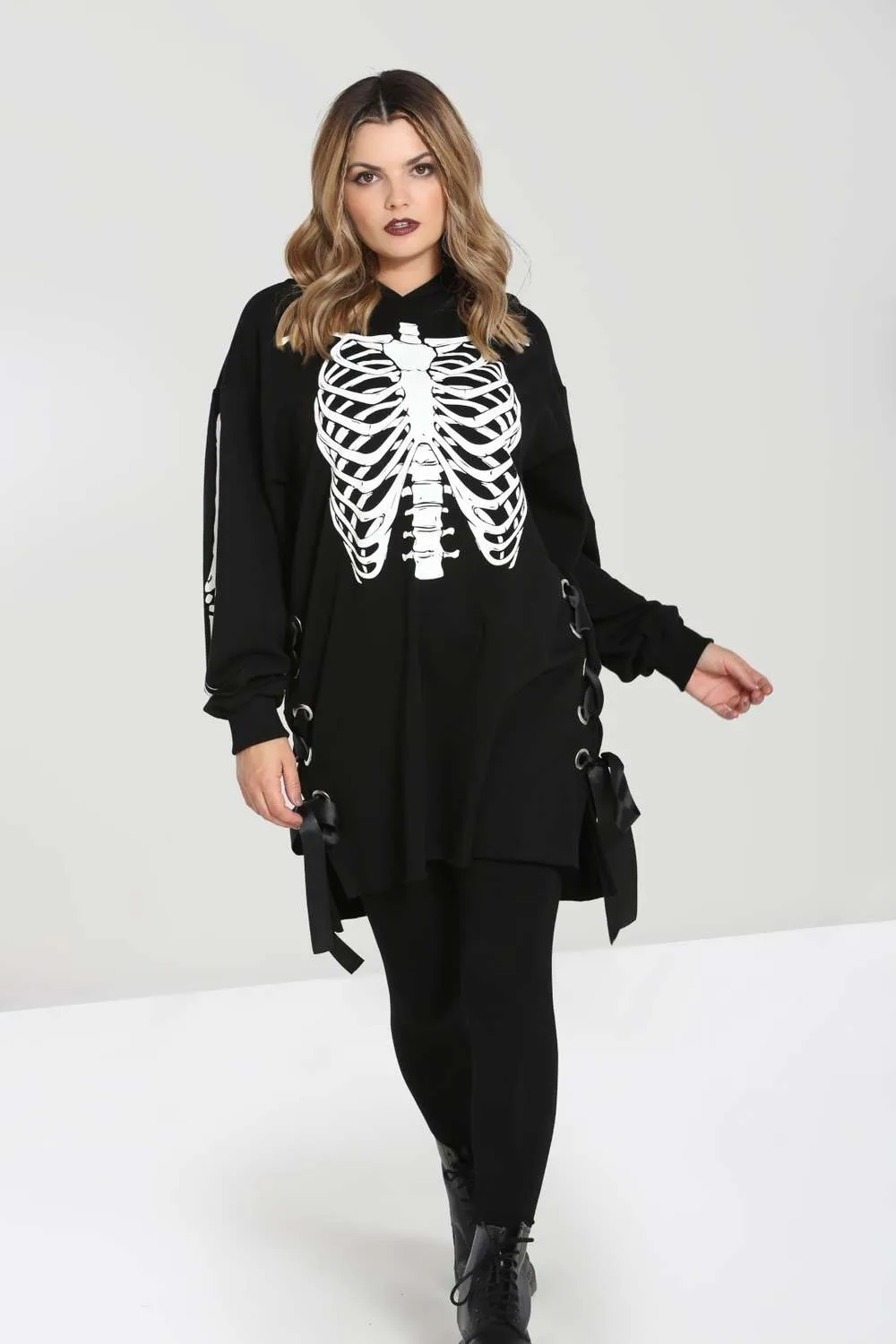 Hell Bunny - Skeleton Hoodie Dress  | Dark Ages